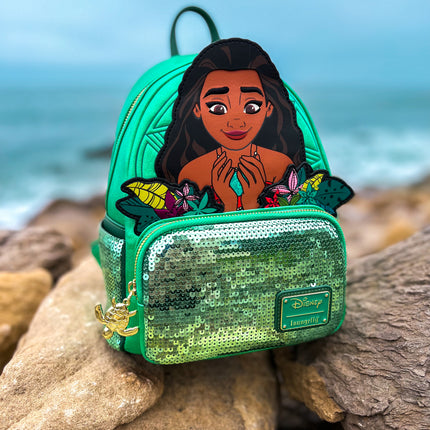 Moana Heart of Te Fiti Sequins Loungefly Mini Backpack