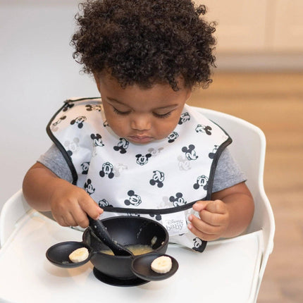 Silicone First Feeding Set: Mickey Mouse Classic Black