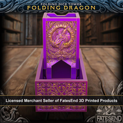 Folding Dragon Dice Tower & Storage | TTRPG, D&D, TCG, CoC