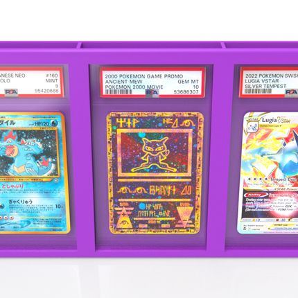 3-Card Trading Card Display Stand – Graded Frame