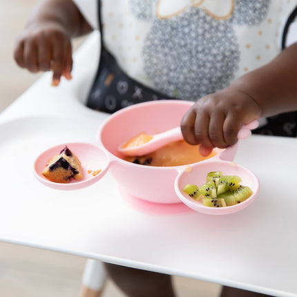 Silicone First Feeding Set: Minnie Mouse Light Pink