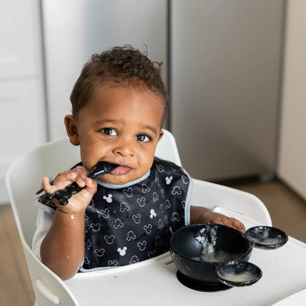 Silicone First Feeding Set: Mickey Mouse Classic Black