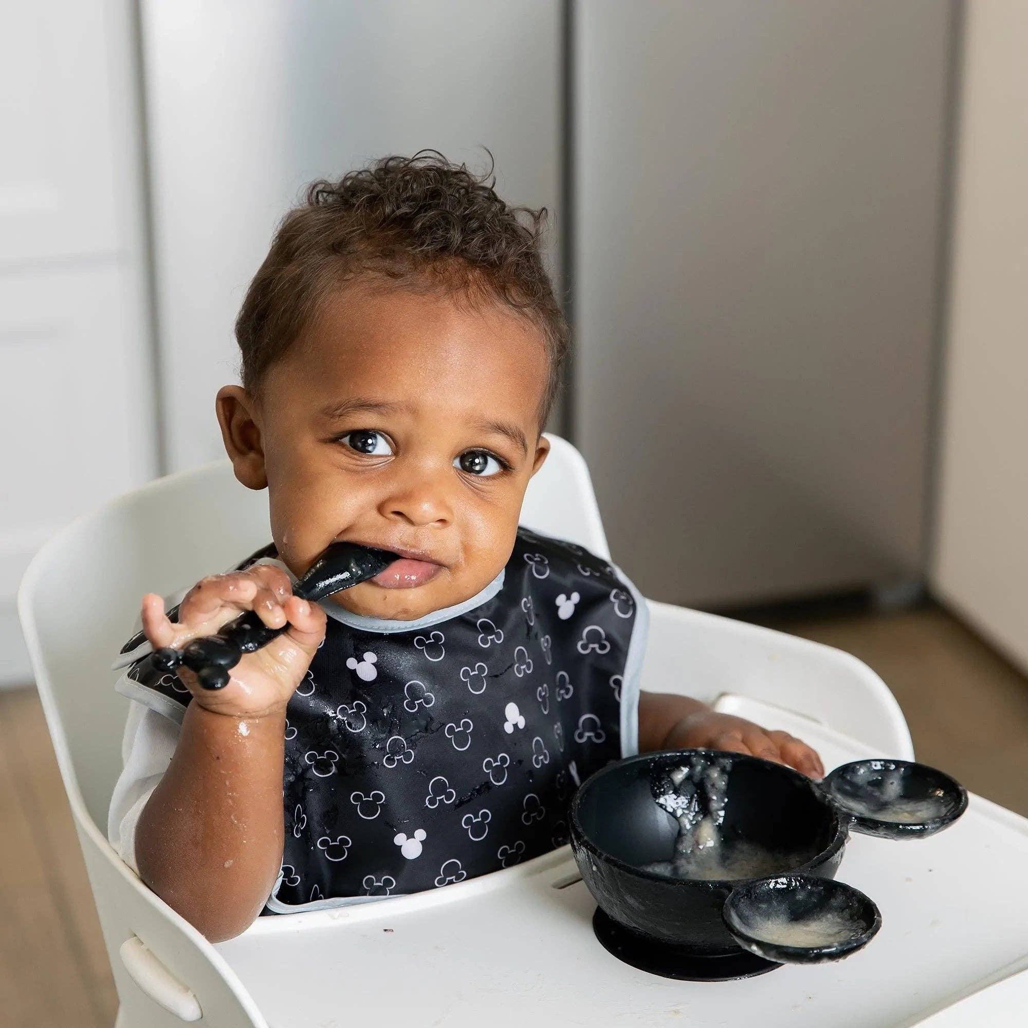 Silicone First Feeding Set: Mickey Mouse Classic Black 5