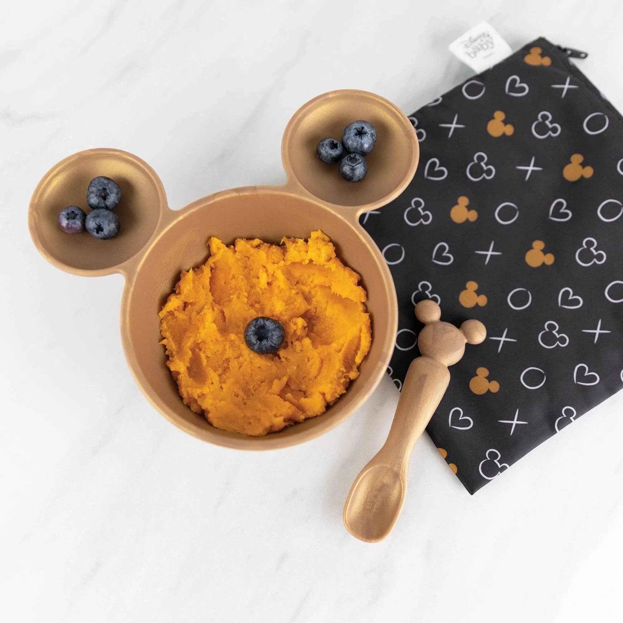 Silicone First Feeding Set: Minnie Mouse Gold 7