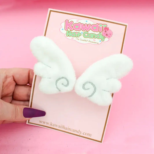 Kawaii Plush Angel Wing Hair Clips