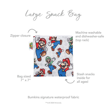 Reusable Snack Bag, Large: Super Mario™ & Luigi