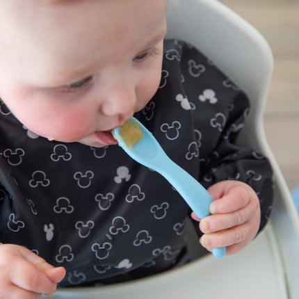 Silicone First Feeding Set: Mickey Mouse Light Blue