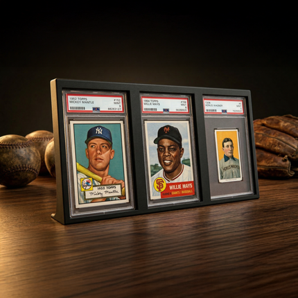 3-Card Trading Card Display Stand – Graded Frame