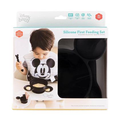 Silicone First Feeding Set: Mickey Mouse Classic Black