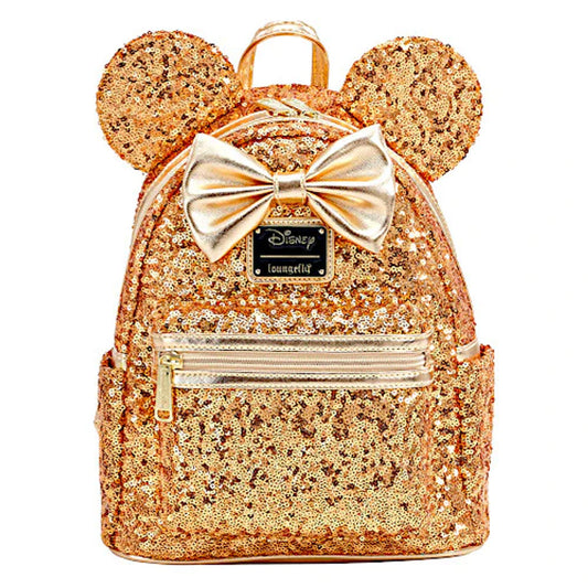 Yellow Gold Sequin Minnie Mini Backpack  Bundle