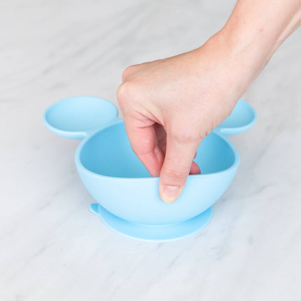 Silicone First Feeding Set: Mickey Mouse Light Blue