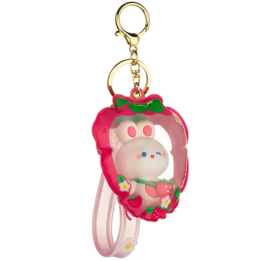 Strawberry Shaped Puffy Sensory Keychain