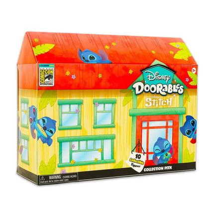 Stitch Doorables Collection Peek Set - Bundle with 2024 SDCC Exclusive 8 Doorables Mini Figures Plus Stickers, More | Disney Stitch Mini Figures Comic Con Collectible Set