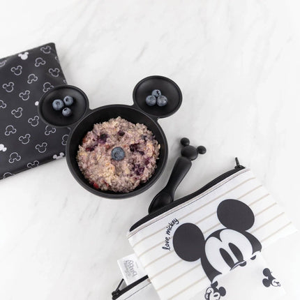 Silicone First Feeding Set: Mickey Mouse Classic Black
