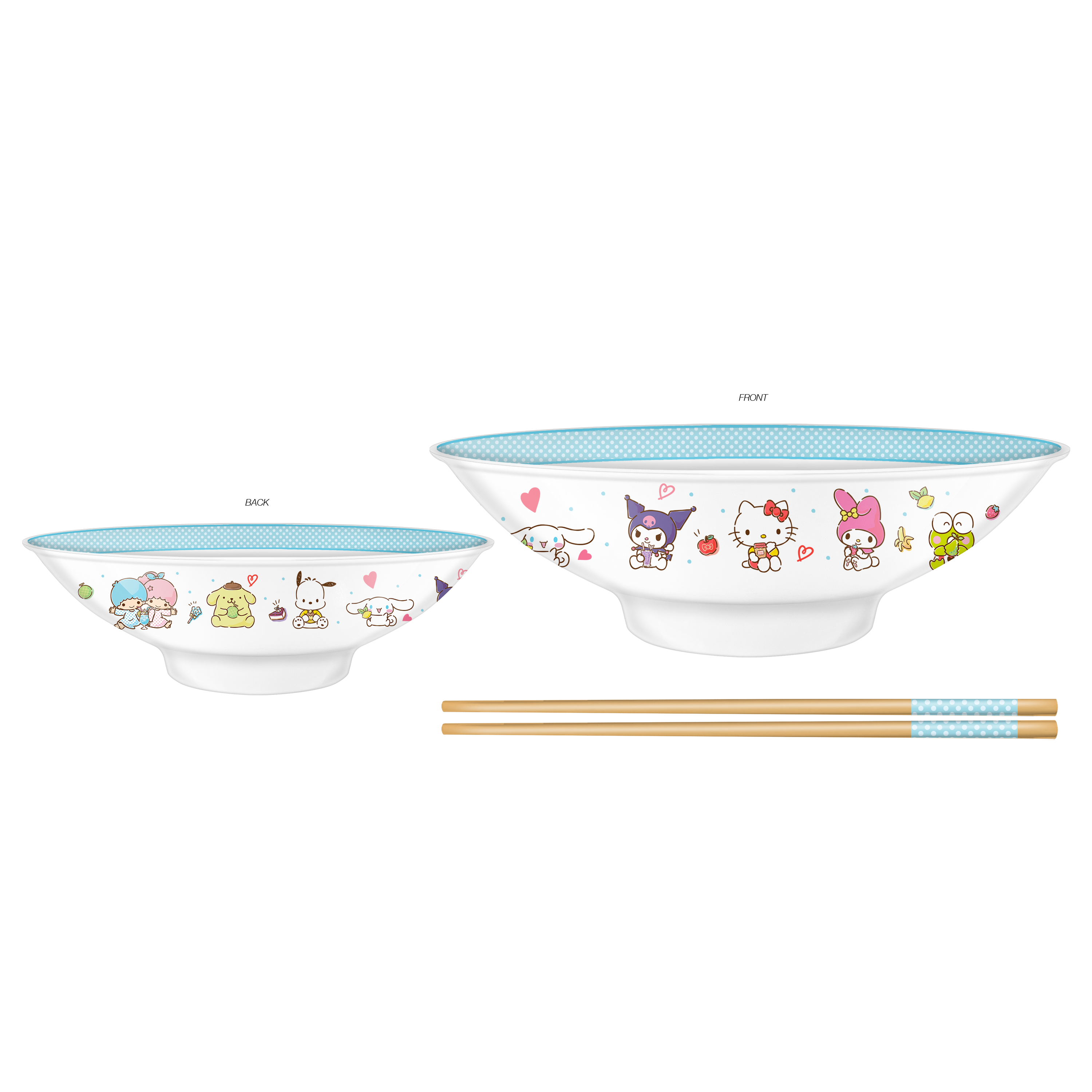 Hello Kitty 30oz Ceramic Ramen Bowl with Chopsticks