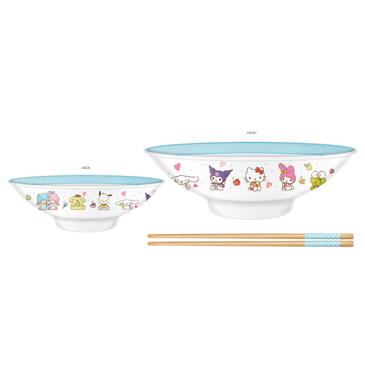 Hello Kitty 30oz Ceramic Ramen Bowl with Chopsticks