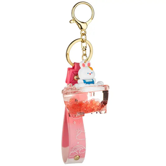 Cute Bathtub Liquid Effect Sensory Keychain