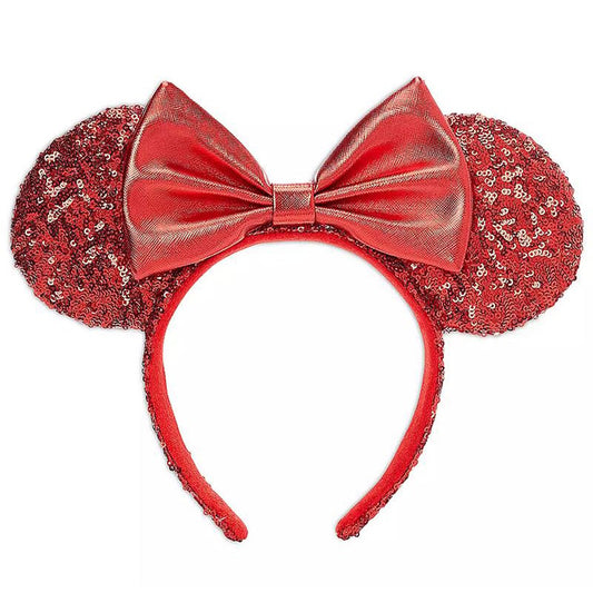 Disney Parks Red Sequin Minnie Mouse Ears Headband