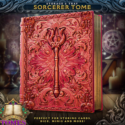 Sorcerer Storage Tome for TTRPG, MTG, Pokemon, D&D Gaming!