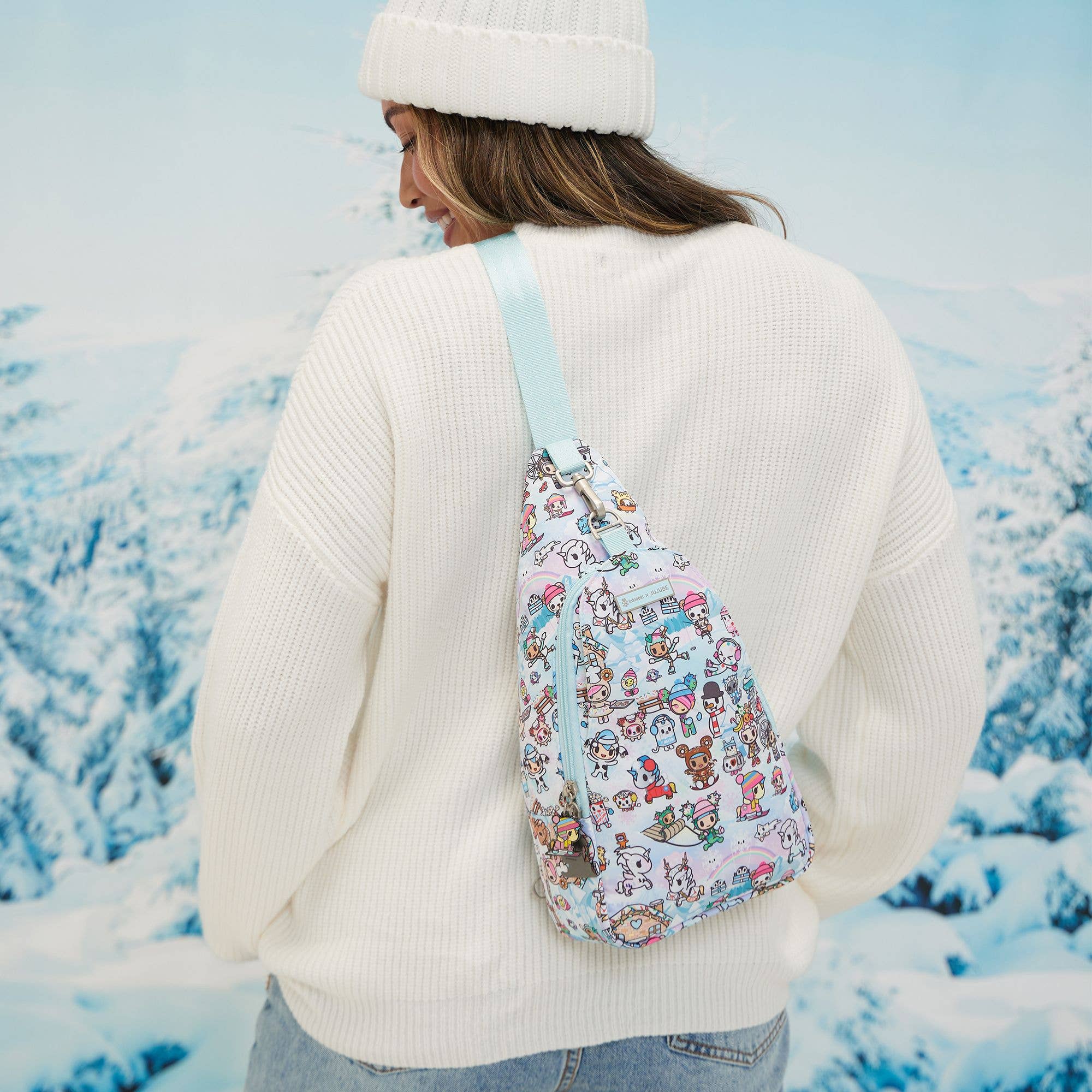 Crossbody Sling toki Snow Day Diaper Bag 4