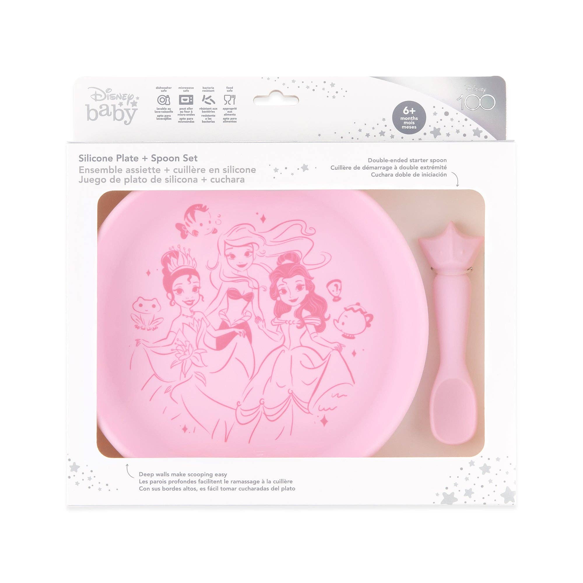 Silicone Plate + Spoon Set: Disney Princess 9
