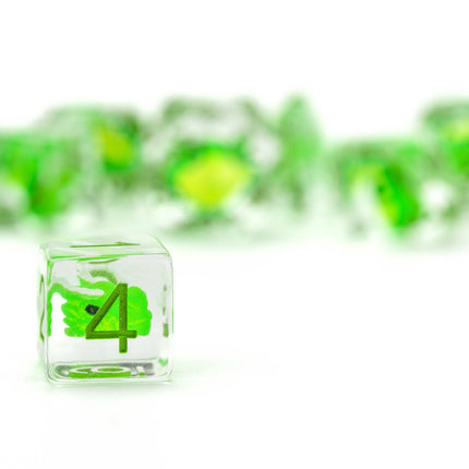 Dragon Storm Inclusion Resin Dice Set: Green Dragon