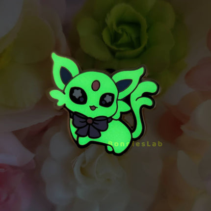 Chibi Shiny Espeon Enamel Pin (glows in the dark)