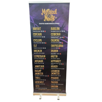 Mythical Meats 20 Flavor Collapsible Banner