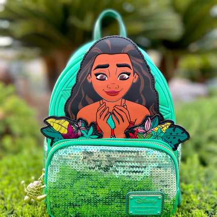 Moana Heart of Te Fiti Sequins Loungefly Mini Backpack