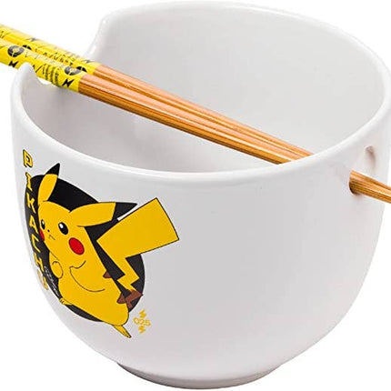 Pokemon Pikachu Ceramic Ramen Bowl with Chopsticks