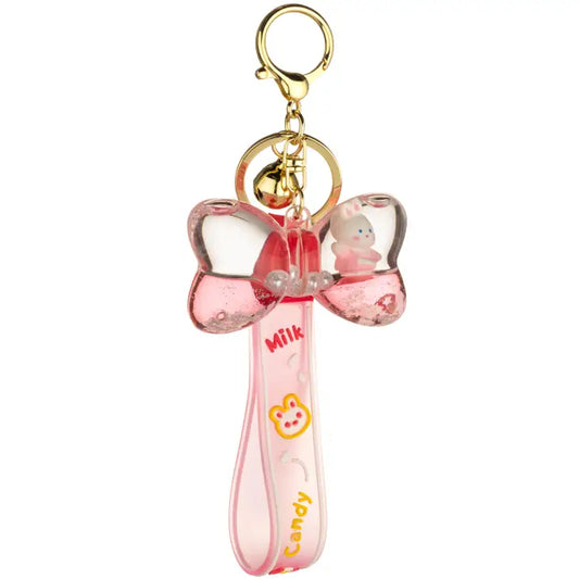 Cute Bow Liquid Effect Sensory Keychain