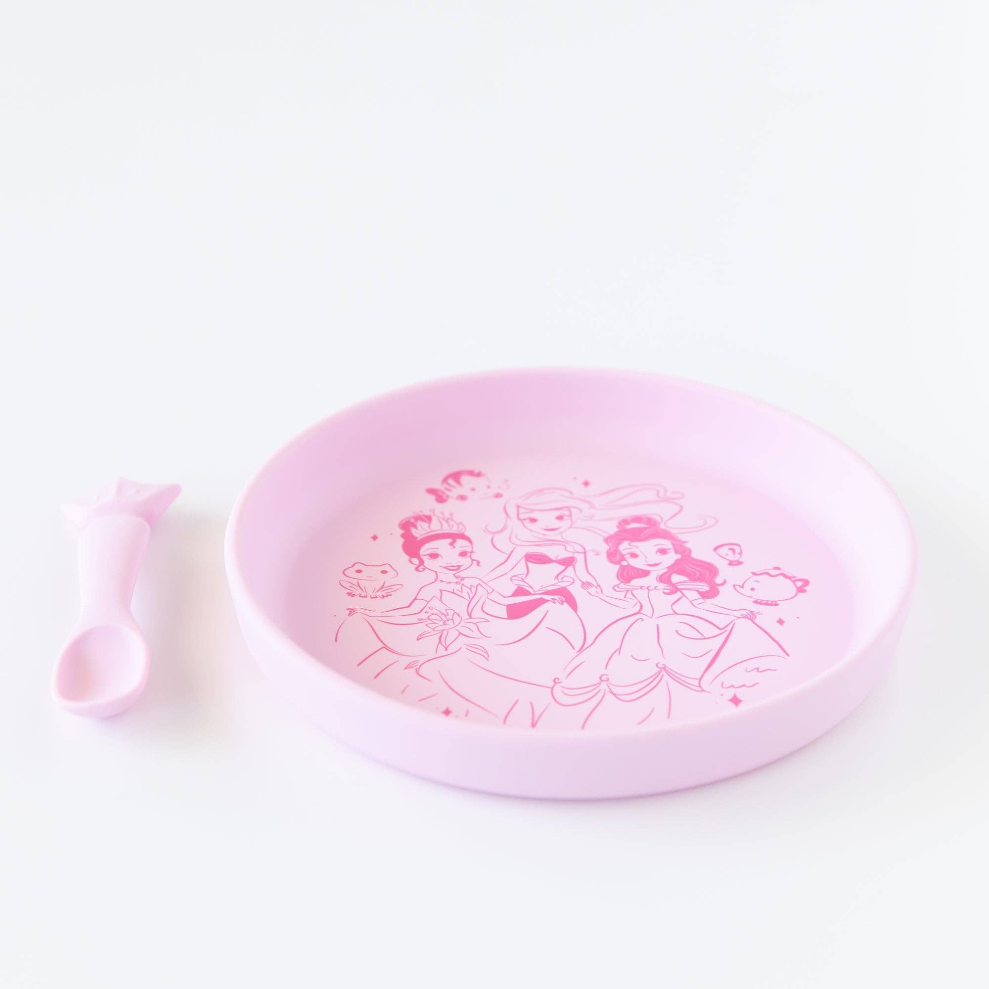 Silicone Plate + Spoon Set: Disney Princess 6