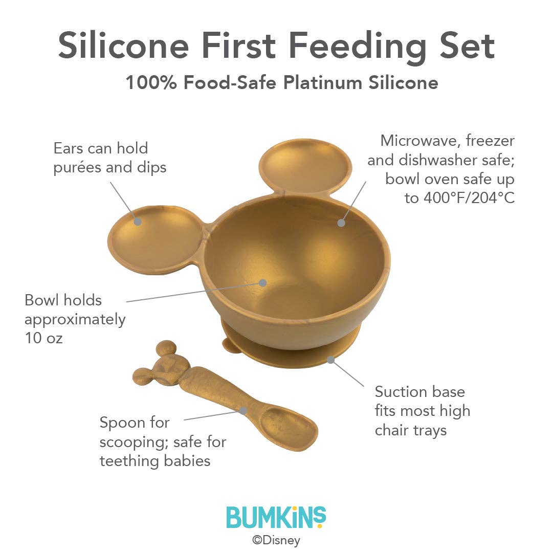 Silicone First Feeding Set: Minnie Mouse Gold 13