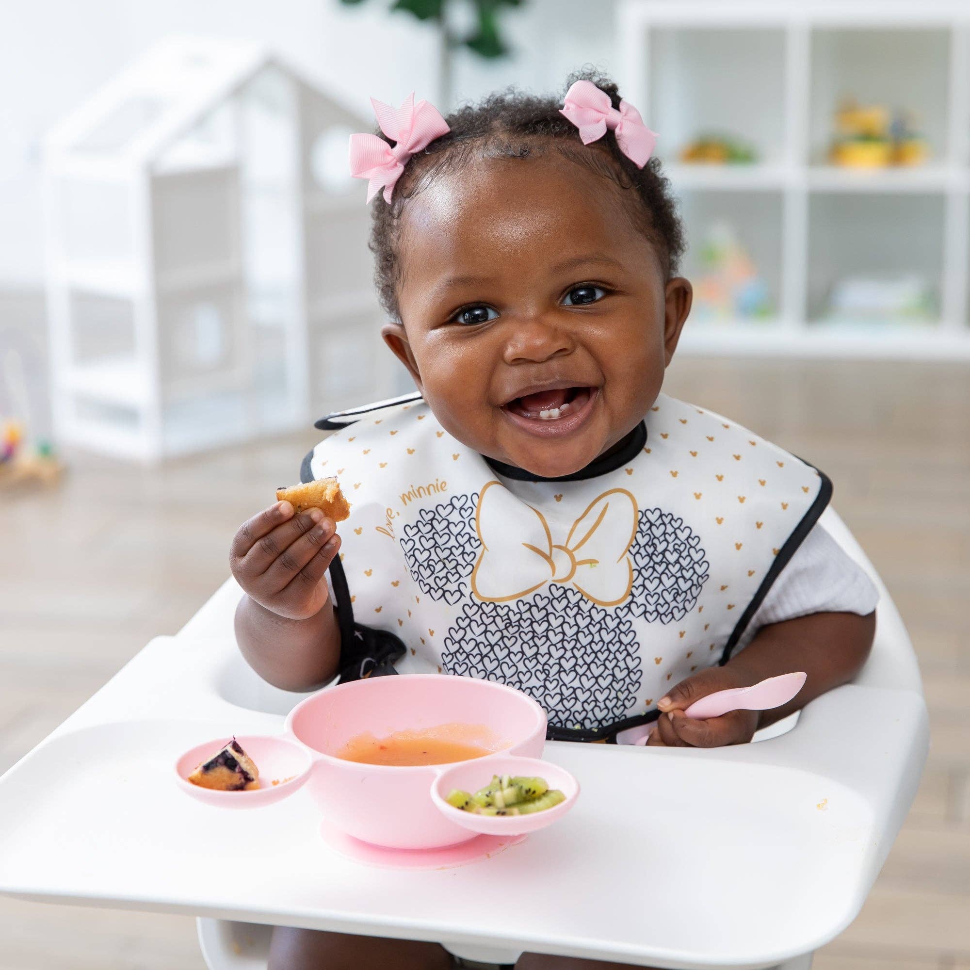 Silicone First Feeding Set: Minnie Mouse Light Pink 3