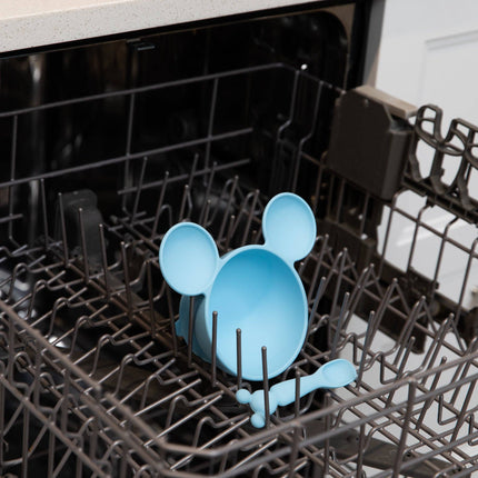 Silicone First Feeding Set: Mickey Mouse Light Blue