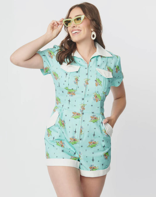 JETSONS X UV MIA ROMPER BLUE ALL OVER PRINT