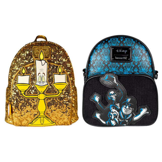 Sequins Lumiere Mini Backpack & Haunted Mansion Convertible Mini Backpack Exclusive Bundle