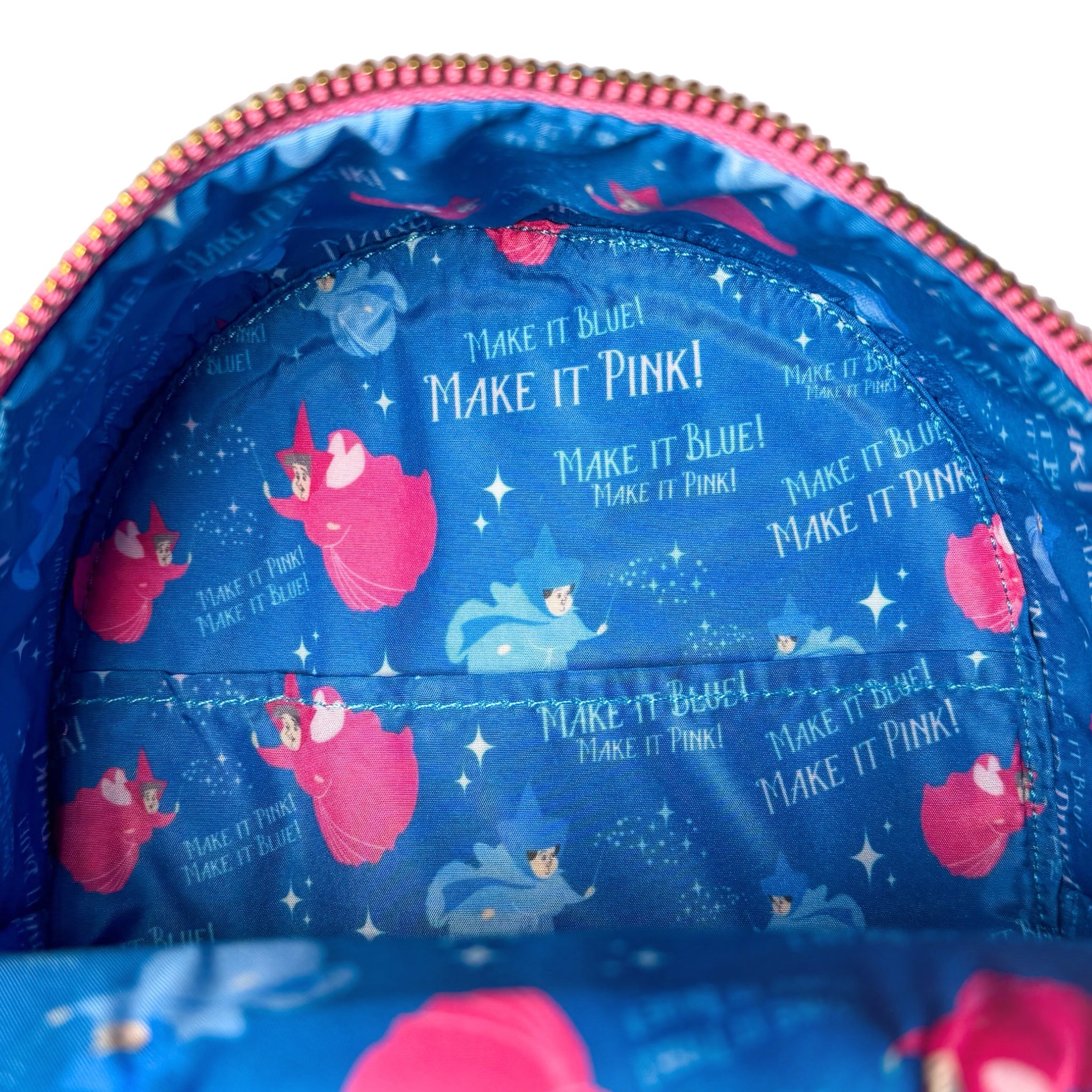 Make it Pink Make it Blue Sleeping Beauty Convertible Exclusive Loungefly Mini Backpack 5