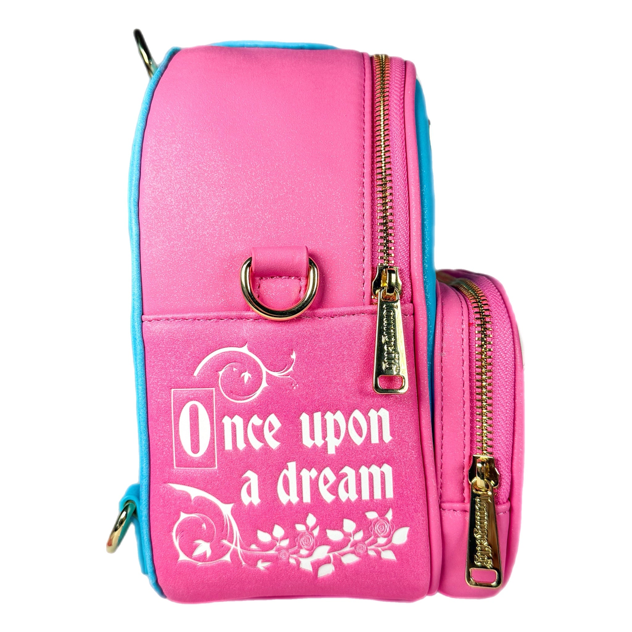 Make it Pink Make it Blue Sleeping Beauty Convertible Exclusive Loungefly Mini Backpack 6