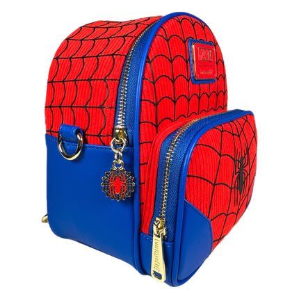 Spider-Man Convertible Corduroy Exclusive Loungefly Mini Backpack