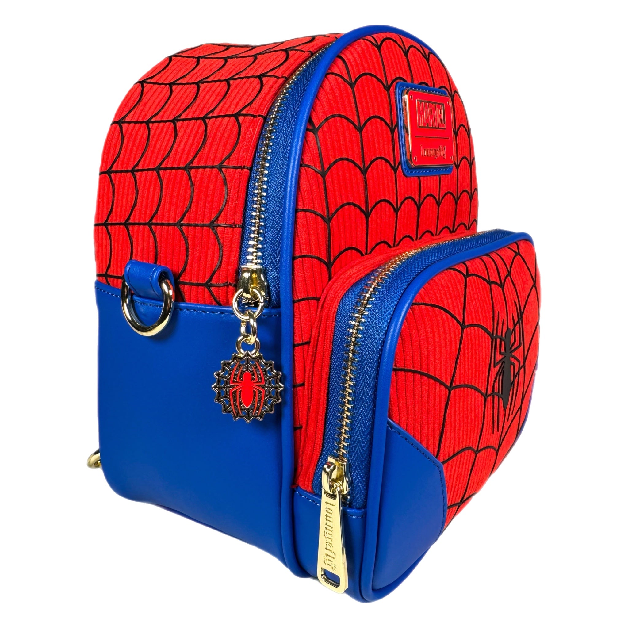 Spider-Man Convertible Corduroy Exclusive Loungefly Mini Backpack 3
