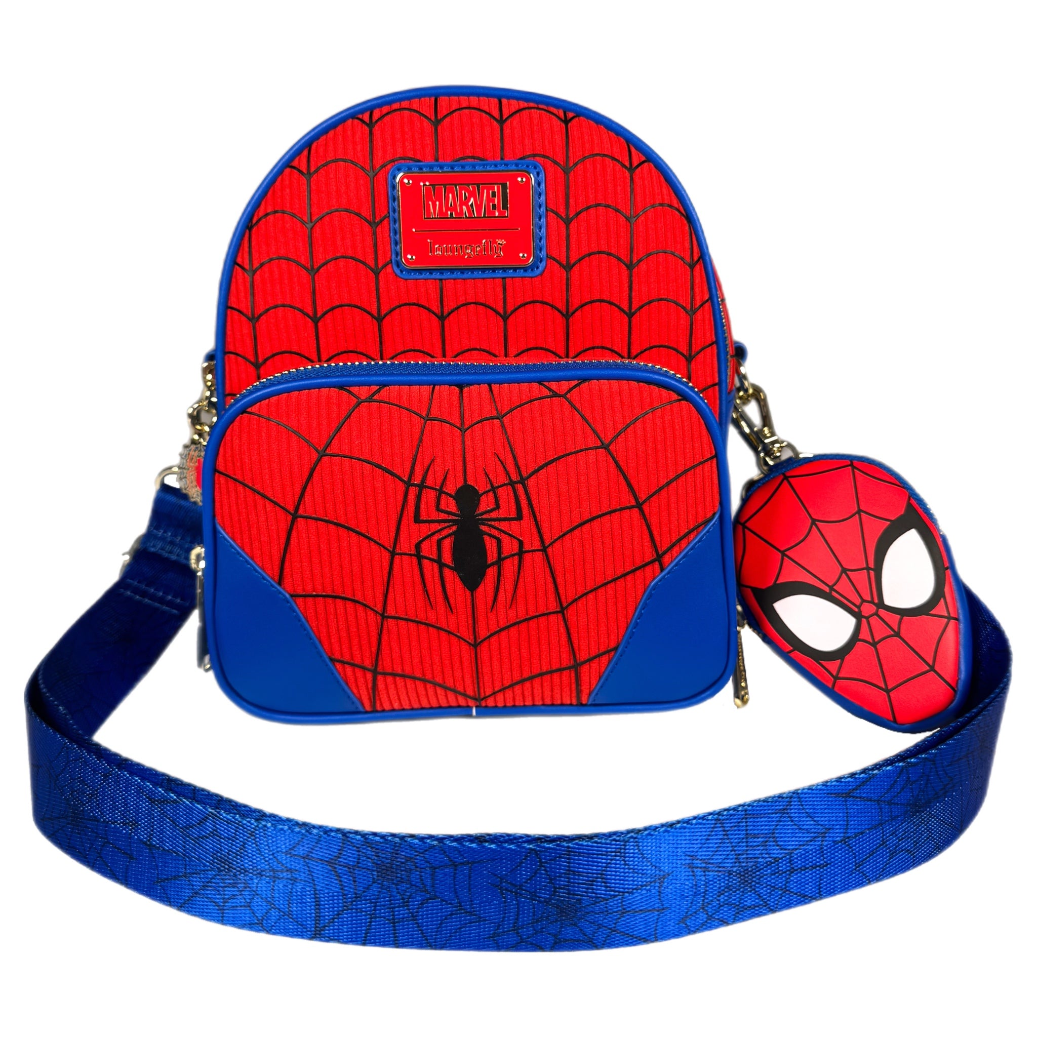 Spider-Man Convertible Corduroy Exclusive Loungefly Mini Backpack 7