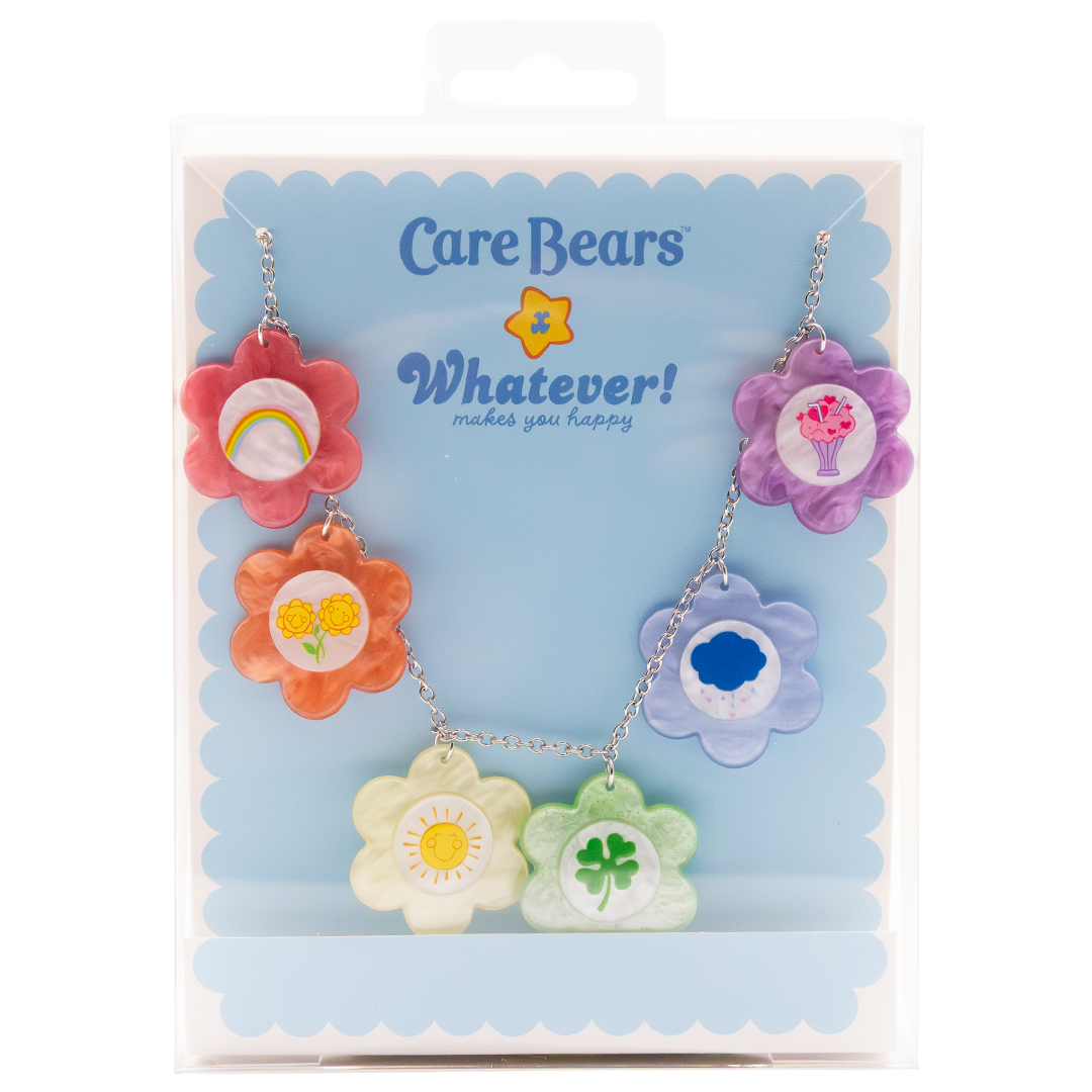 Care Bears Flower Belly Badges Acrylic Charm Necklace