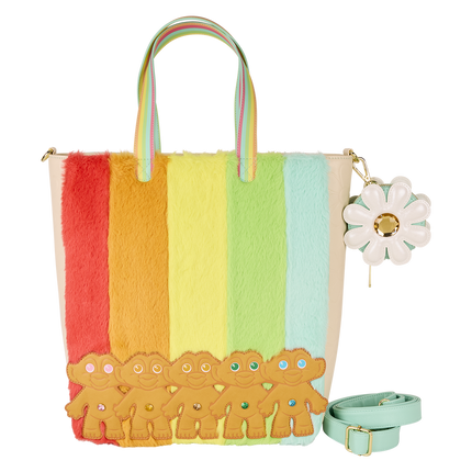 Classic Good Luck Trolls Plush Glitter Tote Crossbody Bag with Coin Bag
