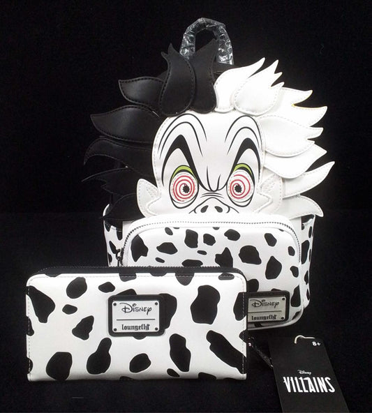 Cruella De Vil Cosplay Mini Backpack & Wallet