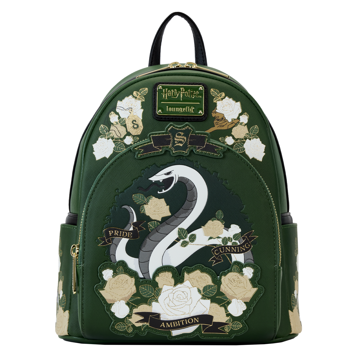 Harry Potter Slytherin Floral Tattoo Backpack