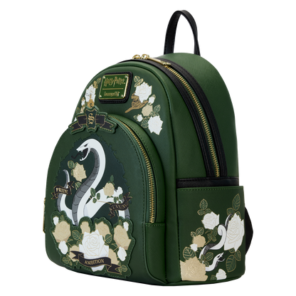 Harry Potter Slytherin Floral Tattoo Backpack