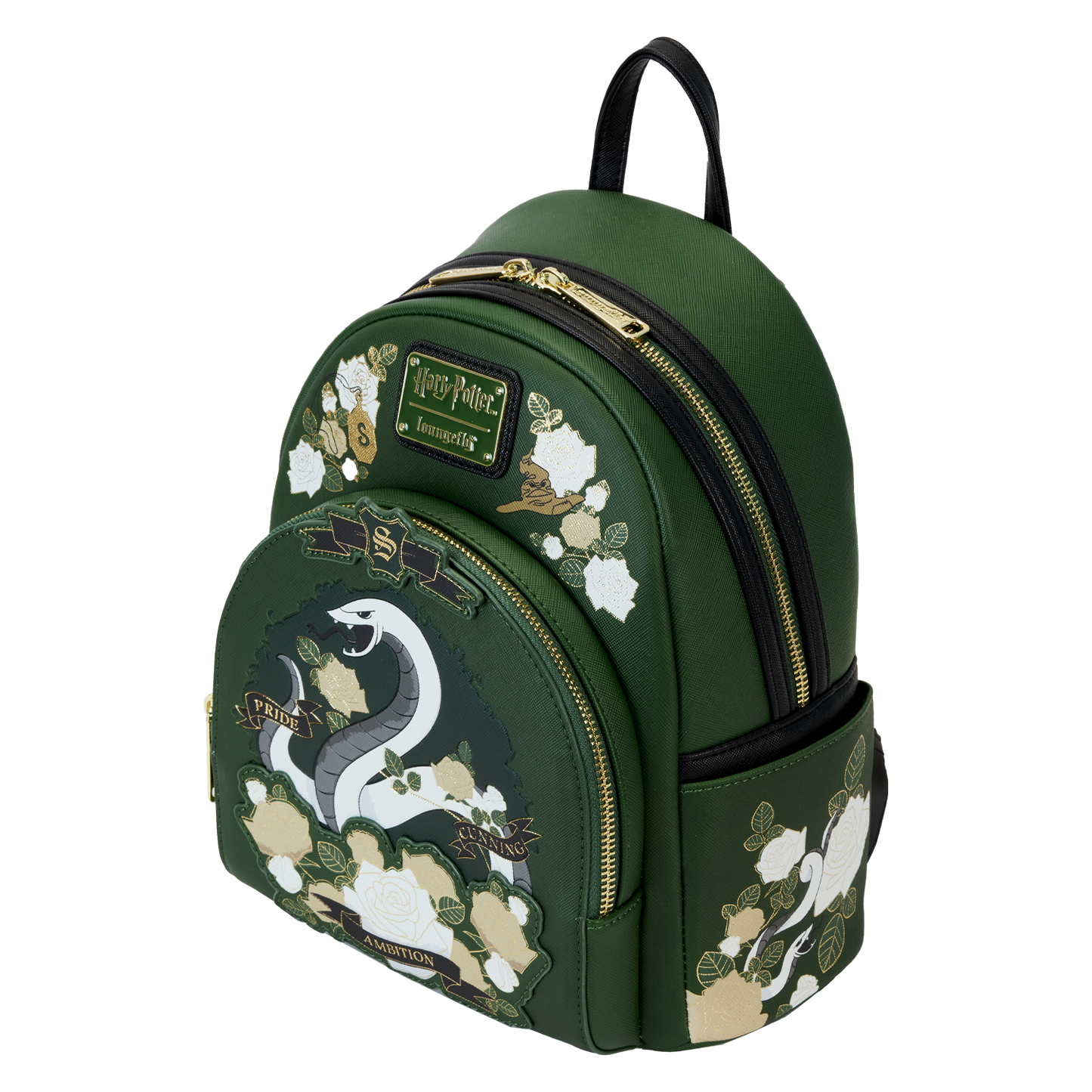 Harry Potter Slytherin Floral Tattoo Backpack