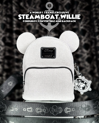 Steamboat Willie Corduroy Convertible Mini Backpack - W1-1 Exclusive