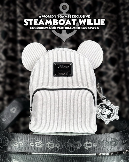 Steamboat Willie Corduroy Convertible Mini Backpack - W1-1 Exclusive